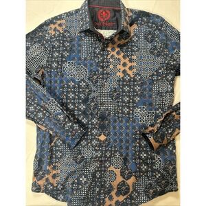 Au Noir Button Down Shirt Men's Size XL Blue Long Sleeve